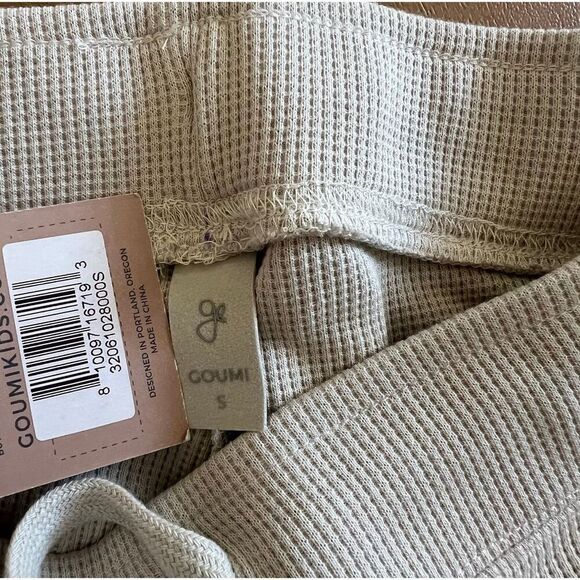 NWT Goumi Kids Womens Stone Thermal Pants SZ S Jogger Loungewear Waffle Bamboo - Picture 2 of 3